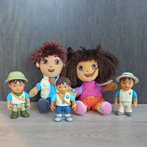 Vintage Viacom Dora & Diego Plush & Figurine Lot